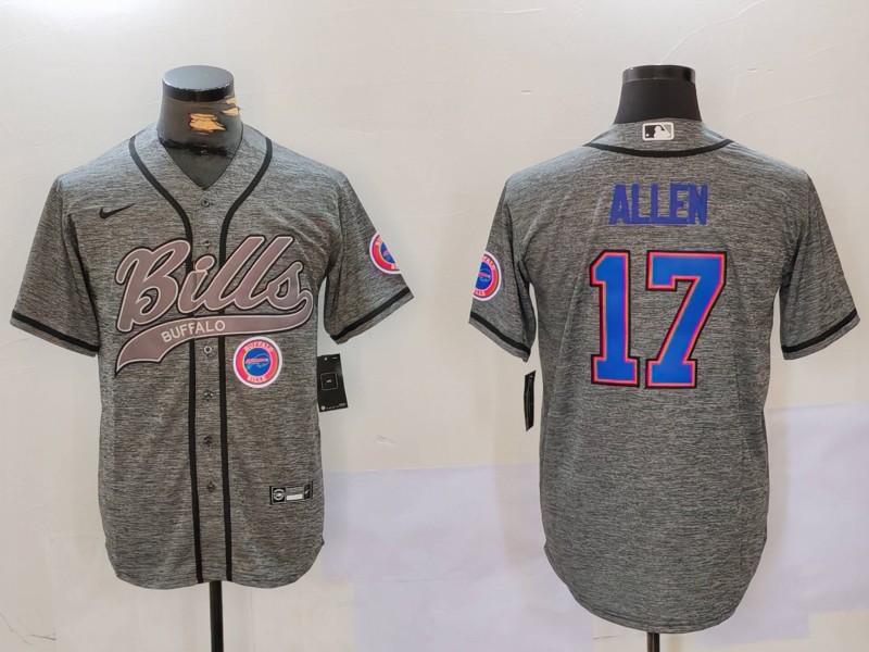 Men Buffalo Bills #17 Allen Grey Joint Name 2024 Nike Limited NFL Jersey style 9123